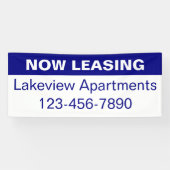 Banderoles Maintenant location Blue & White Appartement Nom d (Horizontal)