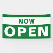 Banderoles Maintenant Open Business Green Blanc Grand panneau (Horizontal)
