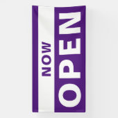 Banderoles Maintenant Open Business Violet Blanc Grand Pannea (Verticale)