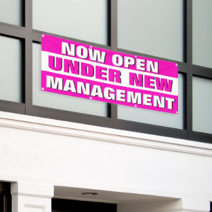 Banderoles Maintenant Ouvert Sous Nouvelle Direction Entrepri