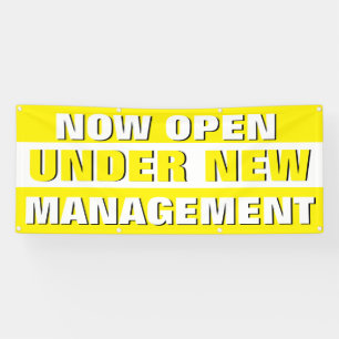 Banderoles Maintenant Ouvert Sous Nouvelle Direction Entrepri