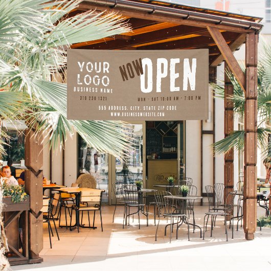 Banderoles Maintenant Ouvrir Charme Rustique Kraft Papier