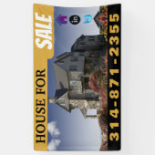 Banderoles Maison à vendre Black Gold (Vertical)