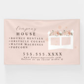 Banderoles Maison de château gonflable blanc Bounce Party Ren (Horizontal)