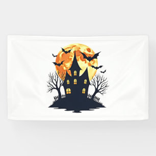 Banderoles Maison hantée avec chauves-souris - Halloween Éffr