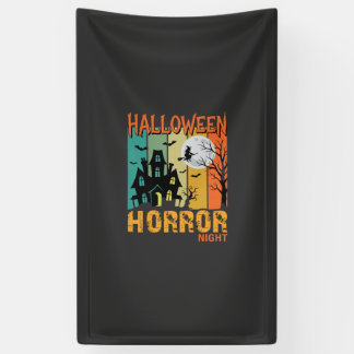 Banderoles Maison Hantée de la Nuit d'Horreur d'Halloween Vec