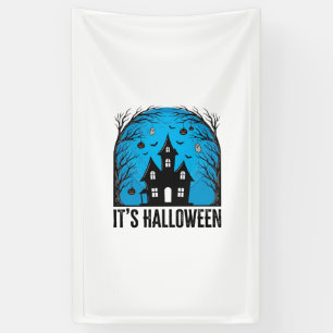 Banderoles Maison Hantée Halloween Lune Gravure Vintage Dés
