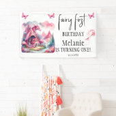 Banderoles Maison rose Fairy Dragon rose Premier anniversaire (En situation)