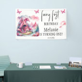 Banderoles Maison rose Fairy Dragon rose Premier anniversaire (Salon professionnel)