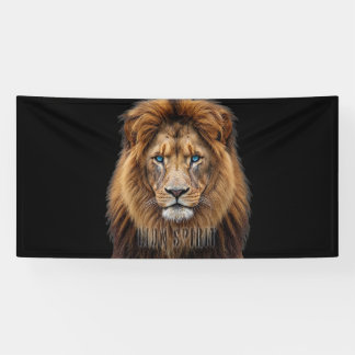 Banderoles Majestic Lion Face with Blue Eyes | Wildlife Anima