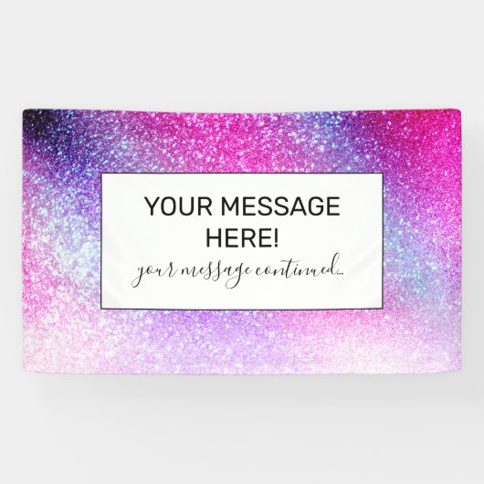 Banderoles Majestic rose violet Nebula Galaxy Parties scintil (Horizontal)