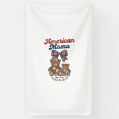 Banderoles Mama Américaine Ours Patriote Patchwork Vector Des (Vertical)