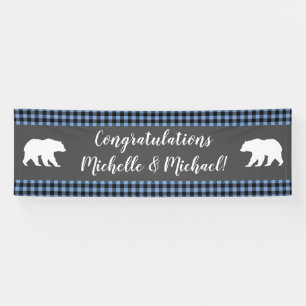 Banderoles Mama Bear Baby shower Woodland Lodge Boy Blue