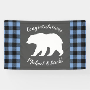 Banderoles Mama Bear Baby shower Woodland Lodge Boy Blue