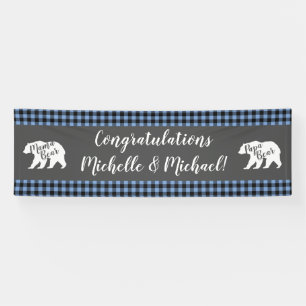 Banderoles Mama Bear Baby shower Woodland Lodge Boy Blue