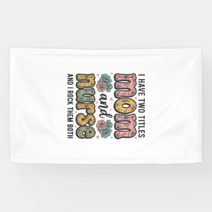 Banderoles Maman Infirmière Floral Vintage Citation Design_1