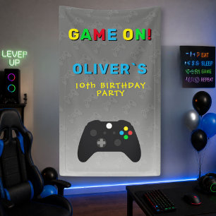 Banderoles Manette de jeu vidéo pour fête d'anniversaire