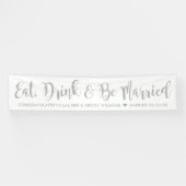 Banderoles Mangez Boire Soyez Marié Moderne Mariage Script Ar (Horizontal)
