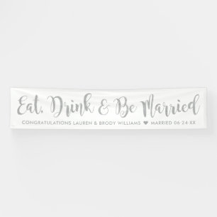 Banderoles Mangez Boire Soyez Marié Moderne Mariage Script Ar