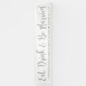 Banderoles Mangez Boire Soyez Marié Moderne Mariage Script Ar (Vertical)