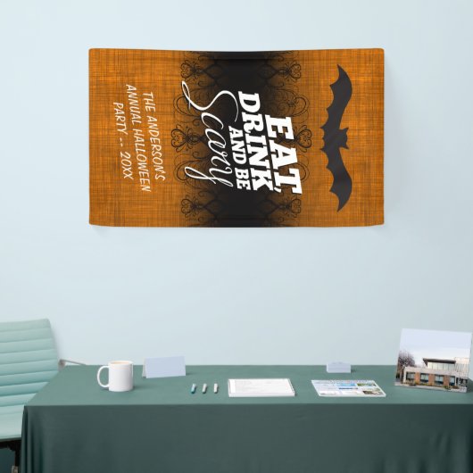 Banderoles Mangez, buvez et soyez effrayants - Halloween Part (Salon professionnel)