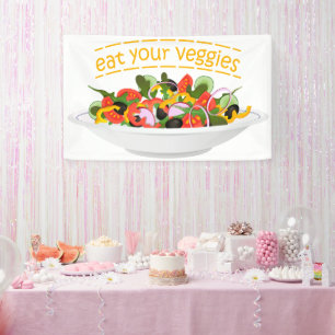 Banderoles Mangez vos Légumes Citer salade fraîche mélange bo