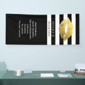 Banderoles Maquillage Gold Lips Salon de beauté Black White S (Salon professionnel)