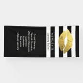 Banderoles Maquillage Gold Lips Salon de beauté Black White S (Horizontal)