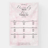 Banderoles Marble Abstract Pink Wedding Script Black Menu (Verticale)