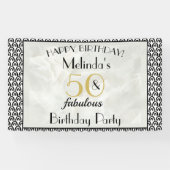 Banderoles Marbre Art Déco 50 & Fabuleux anniversaire (Horizontal)