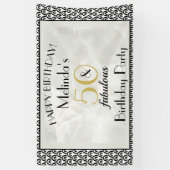 Banderoles Marbre Art Déco 50 & Fabuleux anniversaire (Vertical)