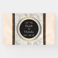 Marbre Faux Taupe avec Mariage noir et or