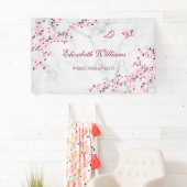Banderoles Marbre gris rose Fleur de cerisier (En situation)
