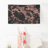 Banderoles Marbre noir rose or parties scintillant texture im (En situation)