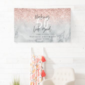 Banderoles Marbre parties scintillant rose pour 50 ans (En situation)