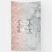 Banderoles Marbre parties scintillant rose pour 50 ans (Vertical)