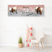 Banderoles Marbre parties scintillant rose pour 50 ans (En situation)