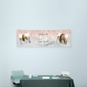 Banderoles Marbre parties scintillant rose pour 50 ans (Salon professionnel)