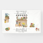 Banderoles Marché de fleurs de mariage champêtre aquarelle (Horizontal)