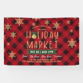 Banderoles Marché de vacances Red Plaid Gold (Horizontal)