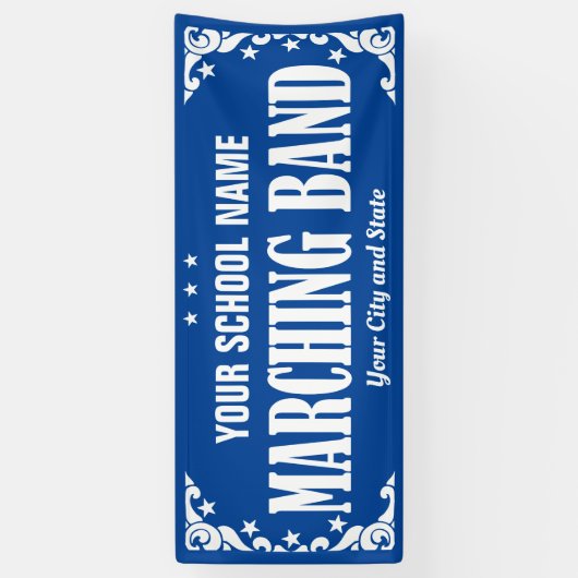 Banderoles Marching Band Parade Swirls Étoiles n'importe quel (Vertical)