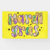 Banderoles Mardi Gras jaune vert pourpre (Horizontal)