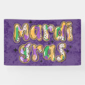 Banderoles Mardi Gras vert jaune violet (Horizontal)
