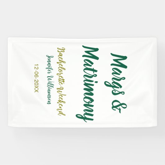 Banderoles Margs and matrimony add name date bachelorette par (Horizontal)