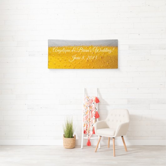 Banderoles mariage à bière et réception (En situation)