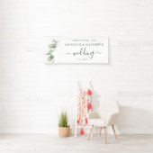Banderoles Mariage à l'aquarelle Eucalyptus Script (En situation)