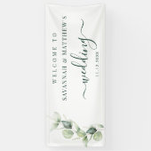 Banderoles Mariage à l'aquarelle Eucalyptus Script (Vertical)