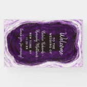 Banderoles Mariage Amethyst Purple & Silver Geode Bienvenue (Horizontal)