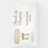 Banderoles Mariage amour douche de perles et de Prosecco  (Verticale)