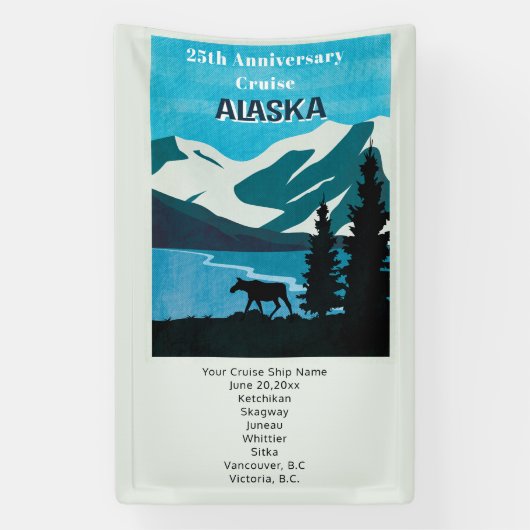 Banderoles Mariage Anniversaire Croisière Alaska (Verticale)